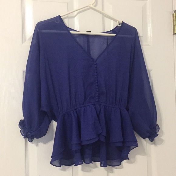 Dark blue blouse size small - Picture 1 of 4